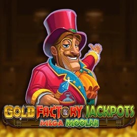 Gold Factory Jackpots Mega Moolah game by Aurum Signature Studios – logo hosted on Spinmacho Casino